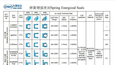 彈簧增強(qiáng)密封選型